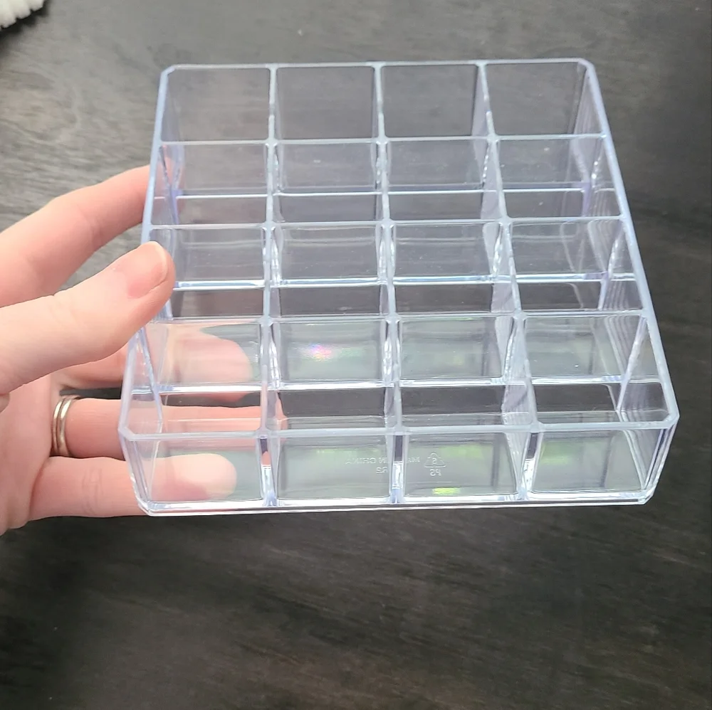 Set of three acrylic cosmetic makeup organizers